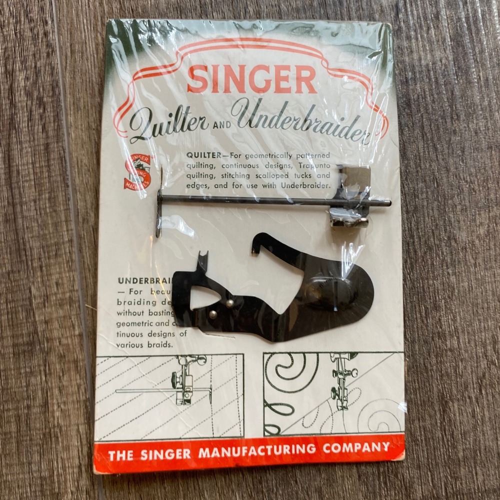 Vintage Singer Quilter & Underbraider Attachment Set Blackside Original Package